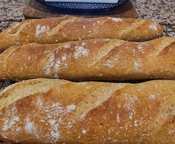 BARRAS DE PAN SEMI INTEGRALES CON POOLISH