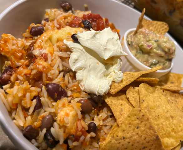 Chicken Taco Rice Bake
