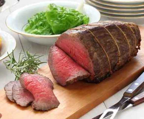 Rôti de bœuf au Varoma, purée de pomme de terre et patate douce