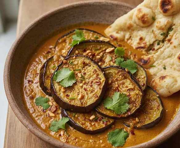 Aubergine, Coconut and Peanut Curry