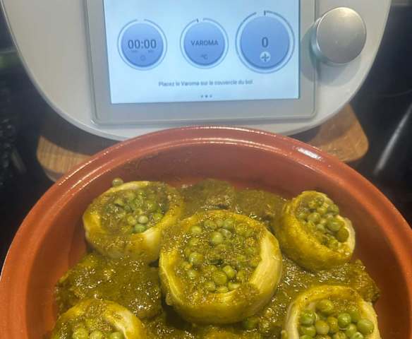 Tajine aux artichauts et petits pois