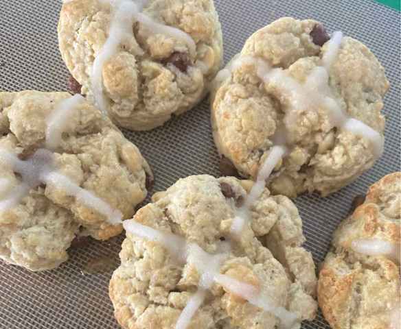 Chocolate Chip Hot Cross Scones
