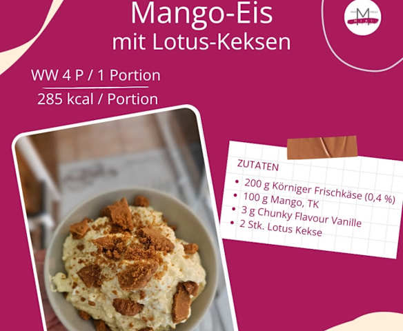 Mango-Eis mit Lotuskeksen