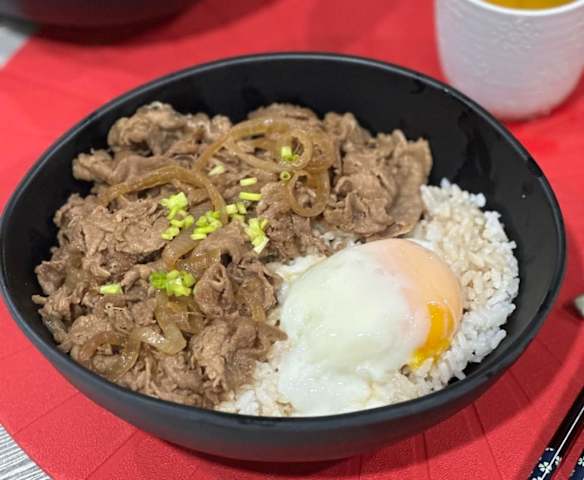 Gyudon (Japanese Beef Rice with Onsen Egg)