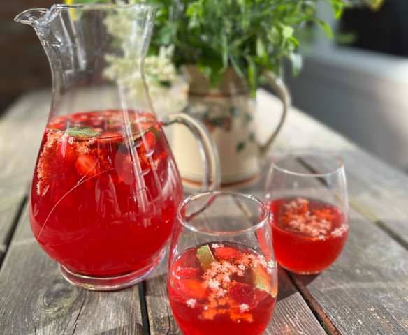 Elderflower/ strawberry compote