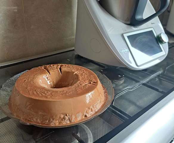 Pudim flan de boca doce de chocolate