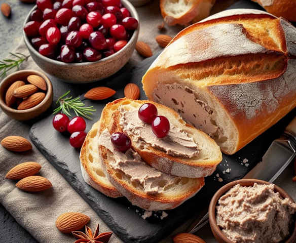 Játrová paštika s mandlemi a brusinkami (podle L. Hrušky)