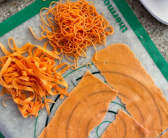Fresh red lentil pasta dough